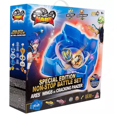 Арена Auldey Infinity Nado V Special Edition Battle Set комплект с двумя волчками Ares Wings vs Cracking Panzer Крылья Ареса против Быстрый Панцирь