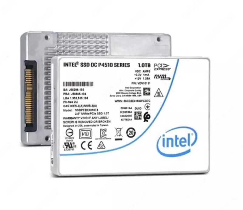 SSD-накопитель Intel DC P4510 1 TB NVMe U.2 PCIe SSD (модель SSDPE2KX010T801) — корпоративный твердотельный диск