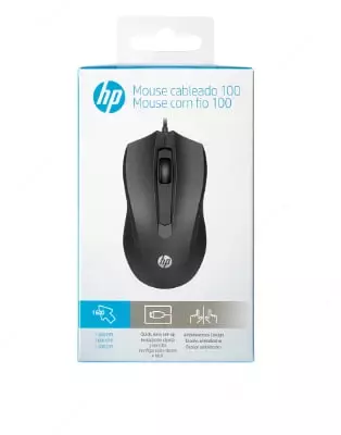 Проводная мышь HP 100 Wired Mouse (6VY96AA)  черный