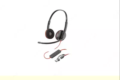 Poly Blackwire 3220 USB-C simli stereo quloqchini (p/n 8X228A6 / Bulk)  qora (USB-C/A otkazgich bilan)