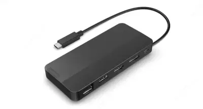 Lenovo USB-C Dual Display Dock ikki displeyli dok-stansiyasi (p/n 40B90000WW)  quvvat adaptersiz  qora