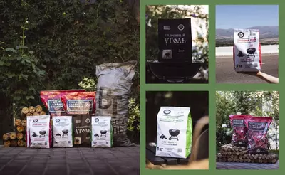 пакет с углем от 1 кг до 3 кг у нас есть - 10 000 сум / шт.