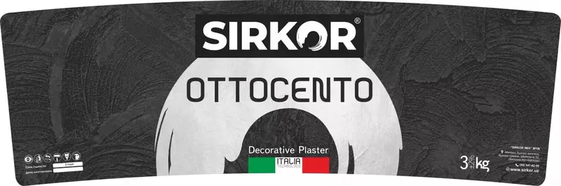 "SIRKOR" декоротивная штукатурка "OTTOCENTO" 3 кг - 450 000 сум