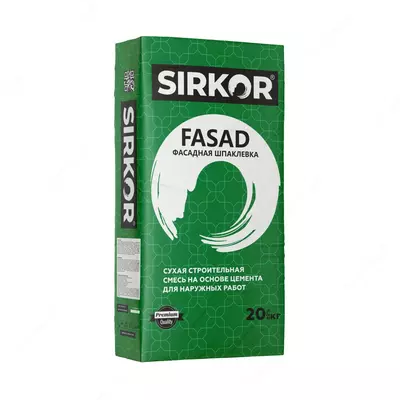 "SIRKOR" шпаклевка цементная "FASAD" 20 кг - 30 000 сум / шт.