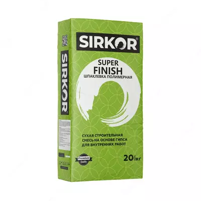 "SIRKOR" шпаклевка полимерная "SUPERFINISH" 20 кг - 30 000 сум / шт.