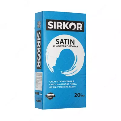 "SIRKOR" шпаклевка гипсовая финишная "SATIN" 20 кг