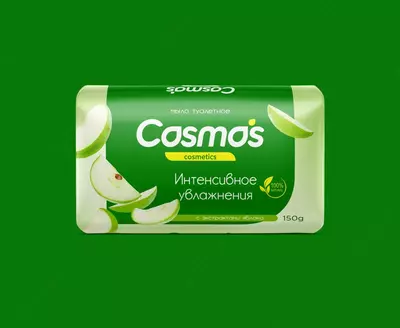 Туалетное мыло COSMOS с экстрактом яблока