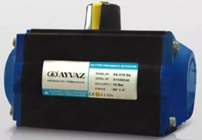 Pnevmatik aktuator PAD-20 / ikki tomonlama (kapalak klapanlar uchun) / DN300