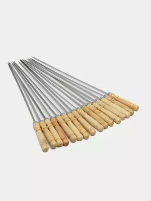 Шампура для грибов и овощей с деревянной ручкой 39 см (16 шт)