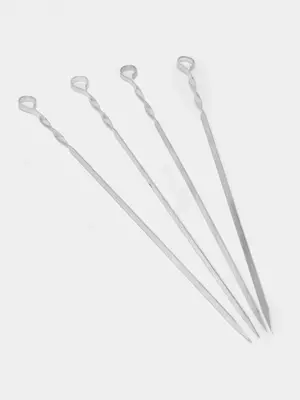 Набор металлических крученных шампуров с кольцом на конце "ALIK MAN" 45 см (4 шт)