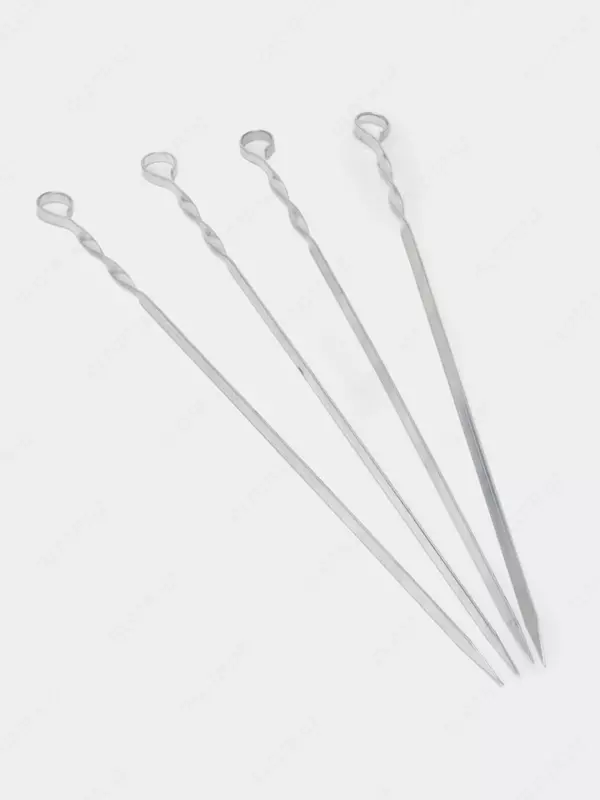 Набор металлических крученных шампуров с кольцом на конце "ALIK MAN" 45 см (4 шт)