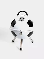 Барбекю-гриль мангал "Футбол" круглый с крышкой (Черный/белый)