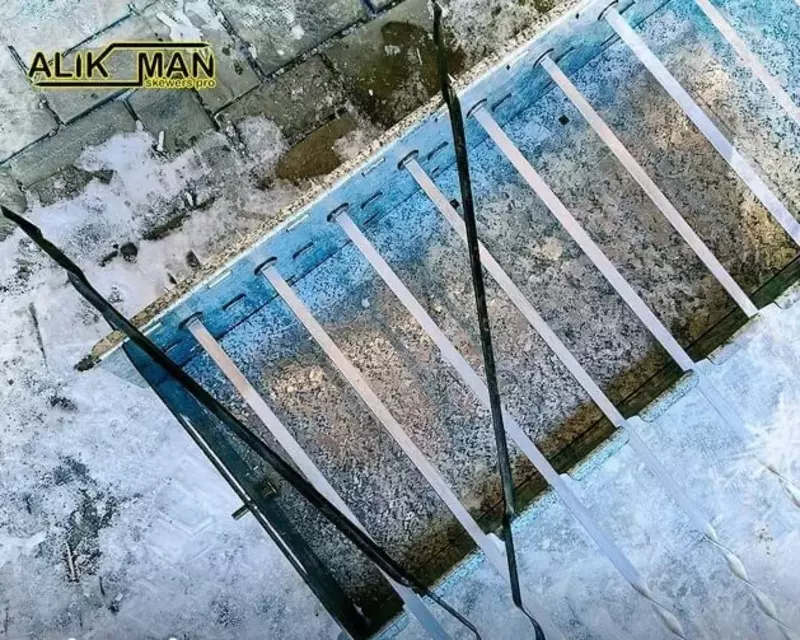 Металлический мангал "Карусель" 54 см (Серебристый)