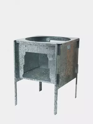 Металлическая разборная печь (Серебристая)