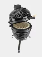 Керамический Барбекю-гриль мангал с крышкой (Черный)