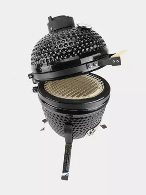 Керамический Барбекю-гриль мангал с крышкой (Черный)
