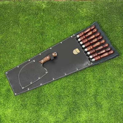 Чехол из кожи (подарочный) для шампуров с ручкой