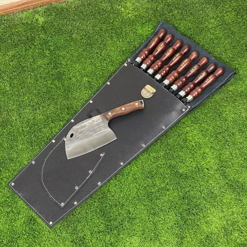 Чехол из кожи (подарочный) для шампуров с ручкой