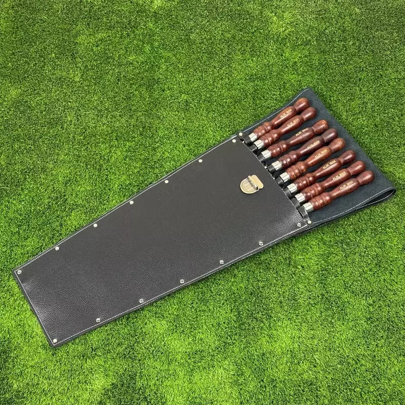 Чехол из кожи (подарочный) для шампуров с ручкой