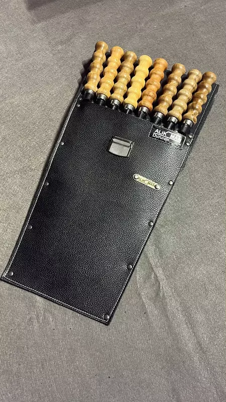 Чехол из кожи (подарочный) для шампуров с ручкой