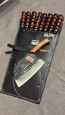 Чехол из кожи (подарочный) для шампуров с ручкой