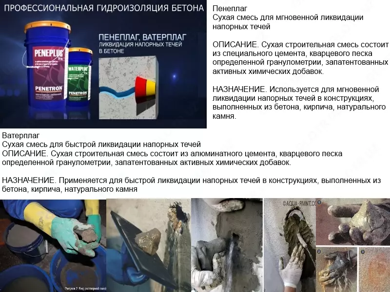 {0} so'mdan Shlangi muhrlar Penetron bosimining oqishini to'xtatish uchun suv vilkasi va Peneplug