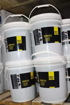 Жидкая резина Bitumflex 1K Гидроизоляция Эмульсия битумно полимерная мастика Treff - 28 000 сум / кг.