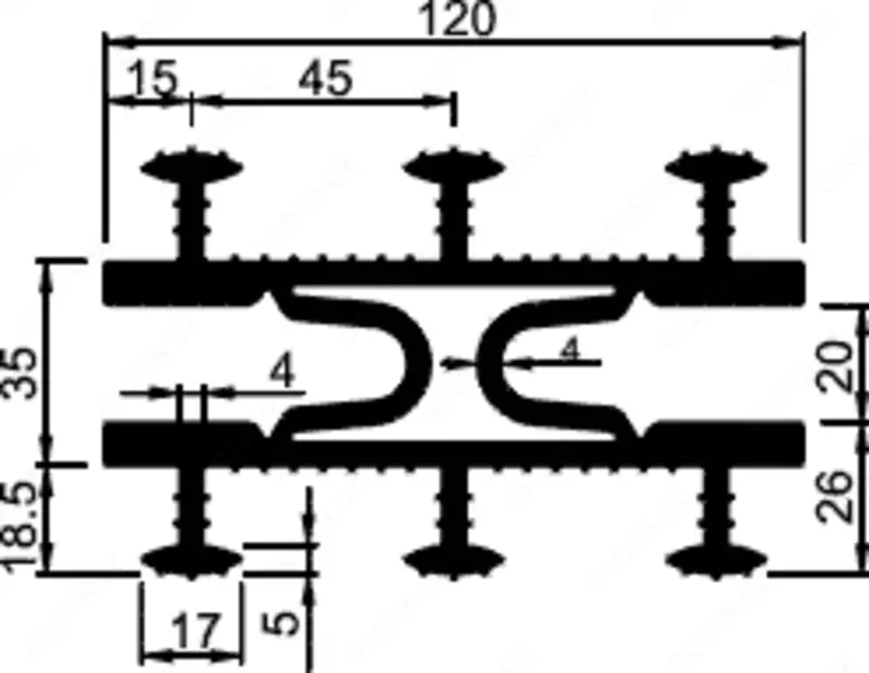 Шпонки гидроизоляционные АКВАСТОП тип ТАРАКАН