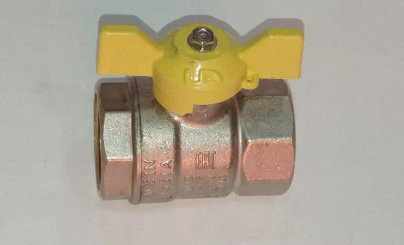 Кран шаровой латунный для газа Ду25 PN40 LD PRIDE, бабочка