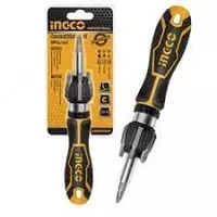 Отвертка с трещеткой и битами INGCO AKISD0808