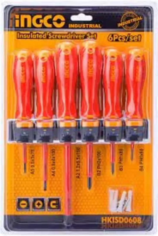 Набор диэлектрических отверток 6 шт INGCO HKISD0608 INDUSTRIAL
