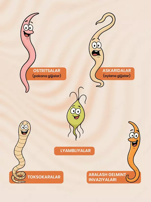 Nutva Gelmin Kids – bolalar organizmini gijjalar va parazitlardan himoya qilish Biologik faol qo'shimchalar