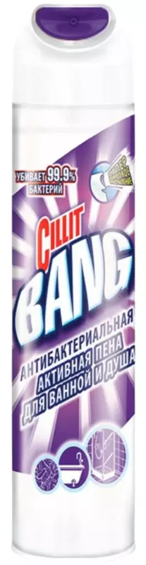 CILLIT BANG Средство чистящее для ванной антибактериальная активная пена 600мл - {0} so'mdan