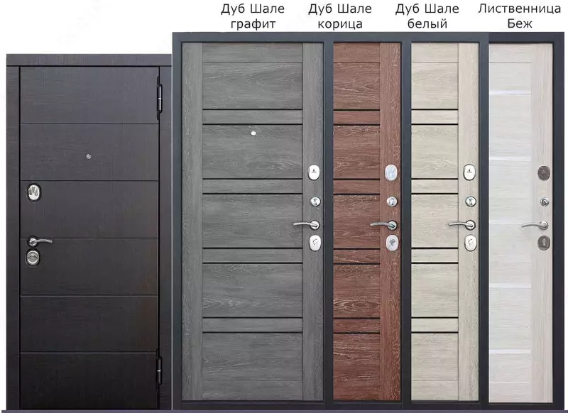 Входная дверь Чикаго  царговая (дуб шале белый/графит)