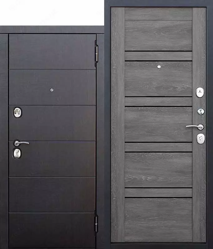  Входная дверь Чикаго  царговая (дуб шале белый/графит) - 