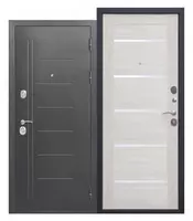 Входная дверь Троя Серебро (лиственница беж/дымчатый дуб/темный кипарис)