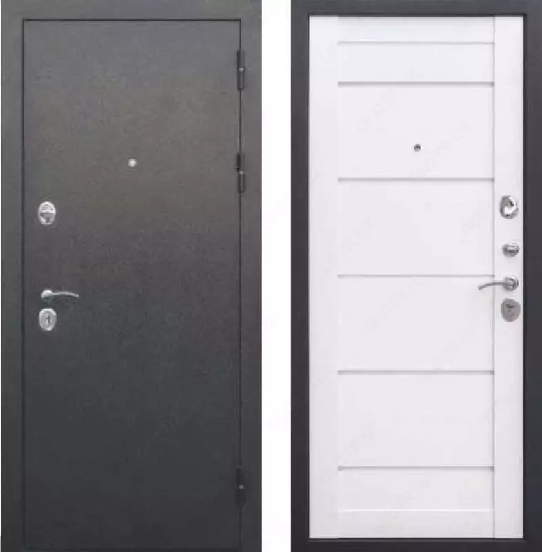 Входная дверь Толстяк (Серебро Ясень/Белый Эмаль)