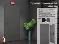   Стальная противопожарная дверь 2070 х 980 мм