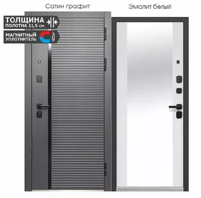 Входные двери Luxor 2 МДФ Ромб Вертикаль Зеркало Эмалит