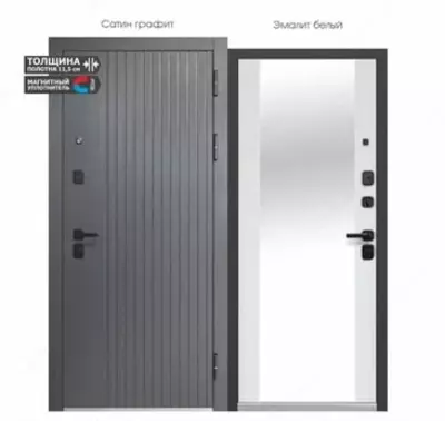 Входные двери Luxor 2 МДФ Вертикаль Зеркало - 5 200 000 сум / шт.