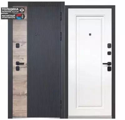 Входная комбинированная дверь "Luxor 2" МДФ Дуб Вертикаль НЕО (Россия) АКЦИЯ!