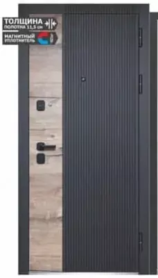 Входная комбинированная дверь "Luxor 2" МДФ Дуб Вертикаль НЕО (Россия) АКЦИЯ! - 5 400 000 сум / комплект