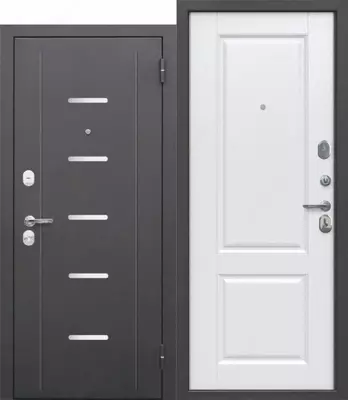 Дверь металл «ГАРДА серебро Велюр белый софт