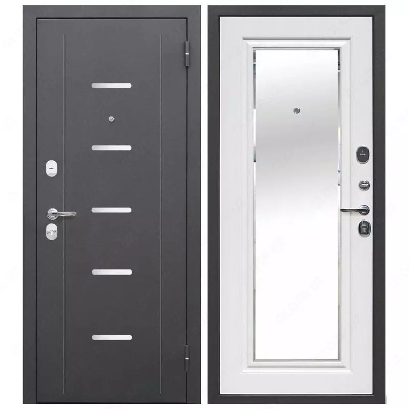 Дверь металл «ГАРДА серебро Велюр белый софт Только в розницу