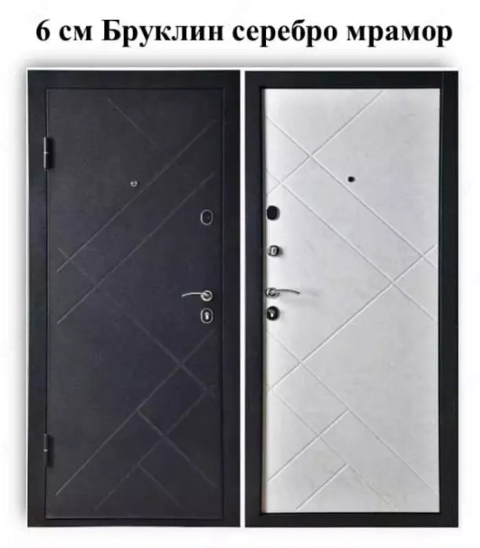 Метал. дверь Бруклин серебро мрамор 6 см!!!
