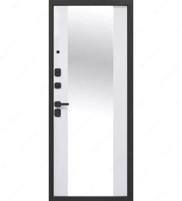 Стальная дверь 9см Геометрия эмалить белый зеркало Оптом и розница