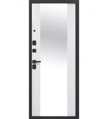 Стальная дверь 9см Геометрия эмалить белый зеркало Ulgurji va chakana