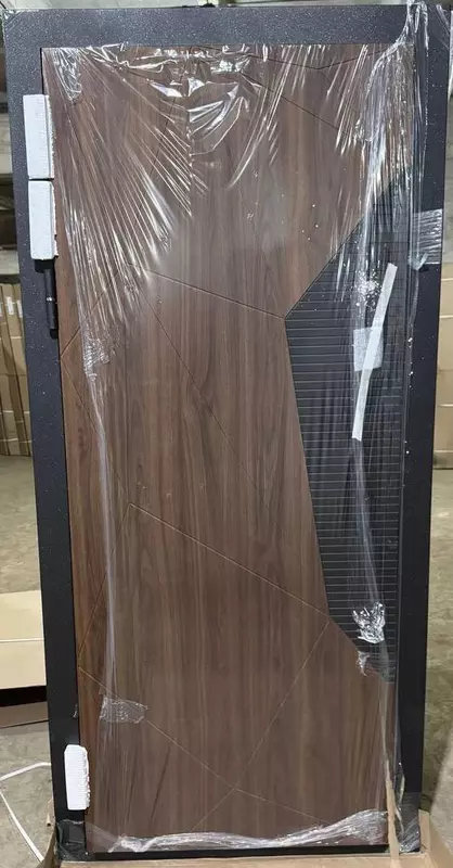 Стальная дверь 9см Геометрия эмалить белый зеркало Ideal Doors