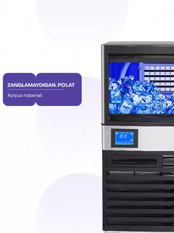 9 570 584 so'm Professional muz tayyorlagich Uskunalar.uz EMU-25 – kvadrat shakldagi muz / kuniga 25 kg