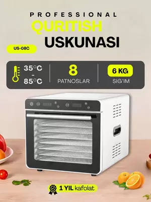 Meva va sabzavotlar uchun quritgich US-8